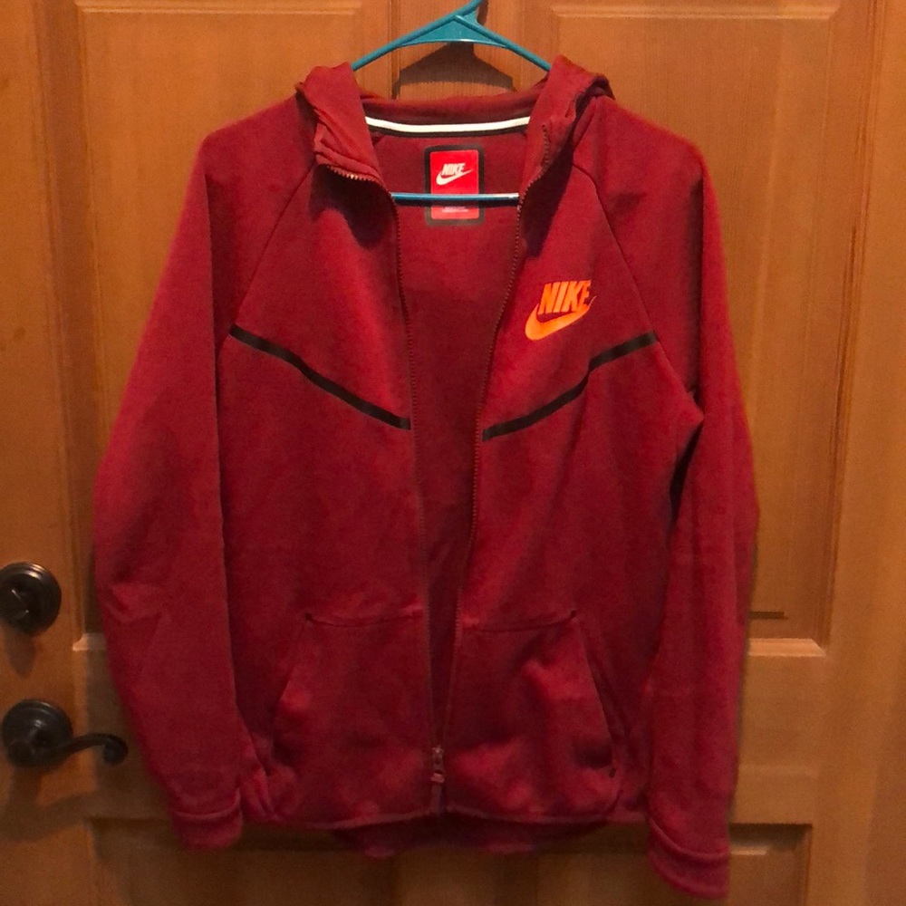 Nike Kids Red Jacket with Orange Logo